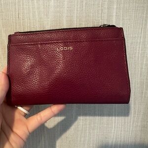 Lodis Deep Red Leather Wallet